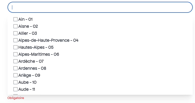 Illustrative gif showing postal code component in action